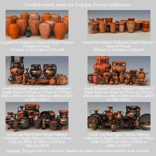 Greek Bilingual Various Subjects Collection I Single Piece Pottery GRKvs1BI01 3D Model .obj .lwo .lw .lws