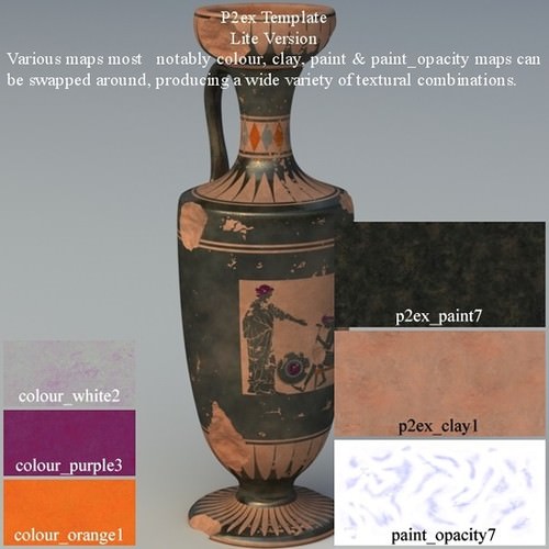 Greek Bilingual Various Subjects Collection I Single Piece Pottery GRKvs1BI01 3D Model .obj .lwo .lw .lws
