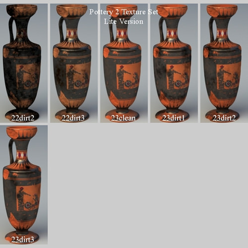 Greek Bilingual Various Subjects Collection I Single Piece Pottery GRKvs1BI01 3D Model .obj .lwo .lw .lws