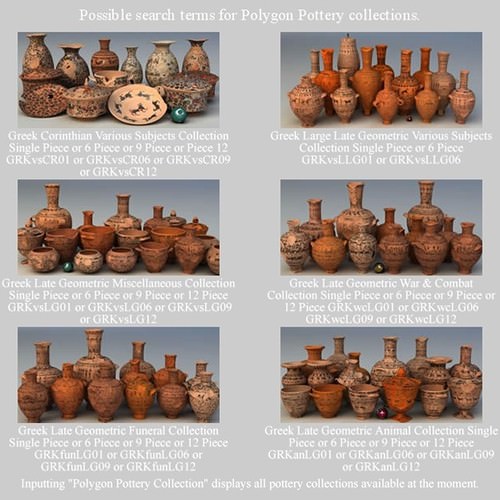 Greek Bilingual Various Subjects Collection I Single Piece Pottery GRKvs1BI01 3D Model .obj .lwo .lw .lws