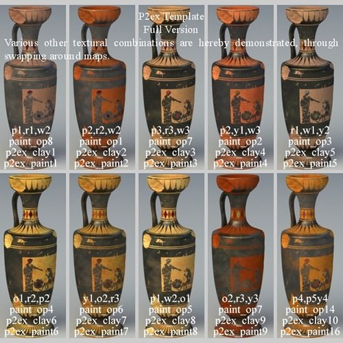 Greek Bilingual Various Subjects Collection I Single Piece Pottery GRKvs1BI01 3D Model .obj .lwo .lw .lws