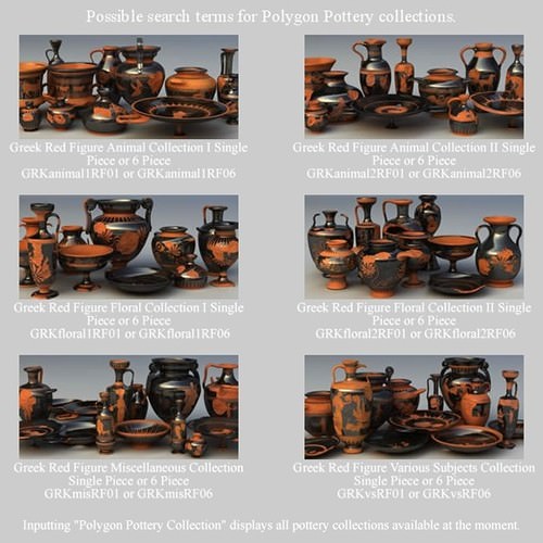 Greek Bilingual Various Subjects Collection I Single Piece Pottery GRKvs1BI01 3D Model .obj .lwo .lw .lws