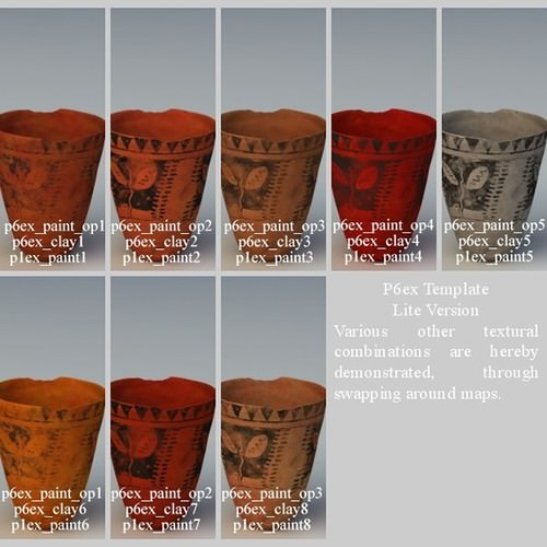 Egyptian No Subjects Collection Single Piece Pottery EGYns01 3D Model .obj .lwo .lw .lws