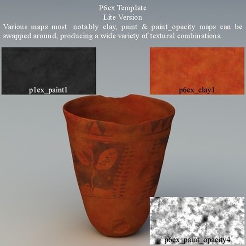 Egyptian No Subjects Collection Single Piece Pottery EGYns01 3D Model .obj .lwo .lw .lws
