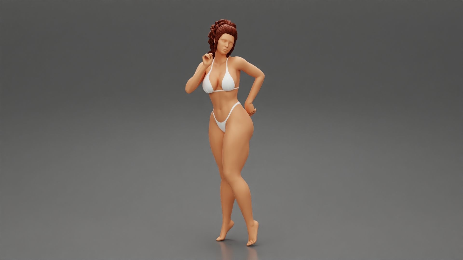 Sexy Woman Wearing White Bikini D Model D Printable CGTrader