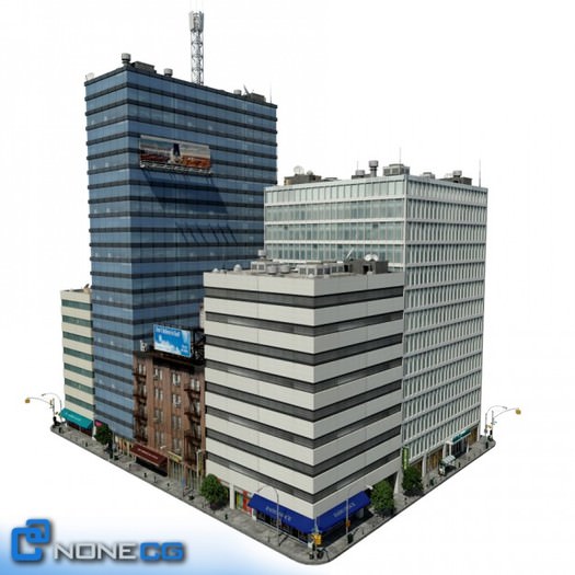 NYC Block Set 2 3D Model .max .c4d .ma .mb