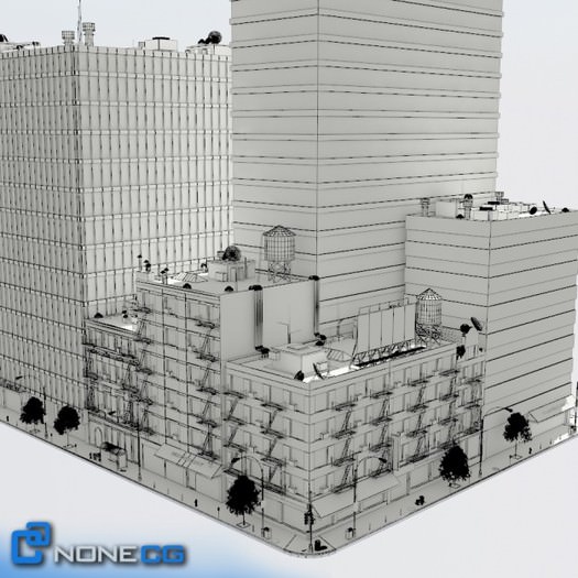 NYC Block Set 2 3D Model .max .c4d .ma .mb