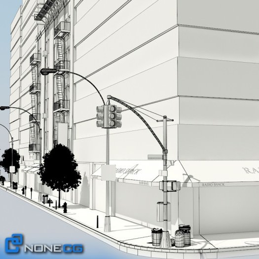 NYC Block Set 2 3D Model .max .c4d .ma .mb