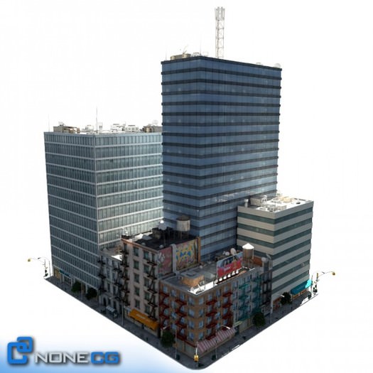 NYC Block Set 2 3D Model .max .c4d .ma .mb