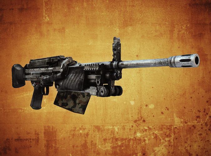 MG4 Machine Gun 3D Model Game ready .max .obj .fbx .lwo .lw .lws .ma