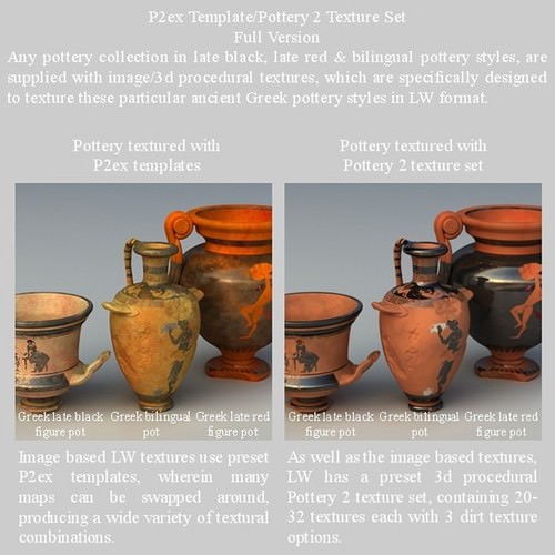 Greek Bilingual Various Subjects Collection II 9 Piece Pottery GRKvs2BI09 3D Model .obj .lwo .lw .lws