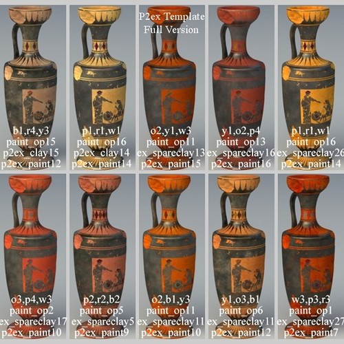 Greek Bilingual Various Subjects Collection II 9 Piece Pottery GRKvs2BI09 3D Model .obj .lwo .lw .lws