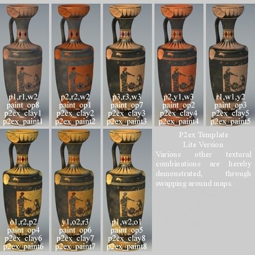 Greek Bilingual Various Subjects Collection II 9 Piece Pottery GRKvs2BI09 3D Model .obj .lwo .lw .lws