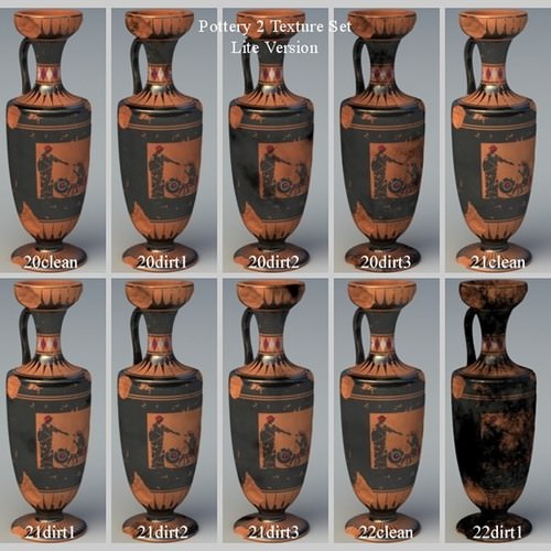 Greek Bilingual Various Subjects Collection II 9 Piece Pottery GRKvs2BI09 3D Model .obj .lwo .lw .lws