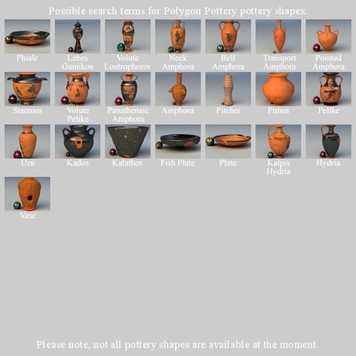Greek Bilingual Various Subjects Collection II 9 Piece Pottery GRKvs2BI09 3D Model .obj .lwo .lw .lws