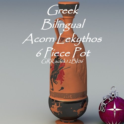 Greek Acorn Lekythos 6 Piece Pot GRKaclek12BI06 3D Model .obj .lwo .lw .lws