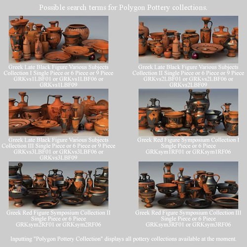 Greek Red Figure Animal Collection I 6 Piece Pottery GRKanimal1RF06 3D Model .obj .lwo .lw .lws