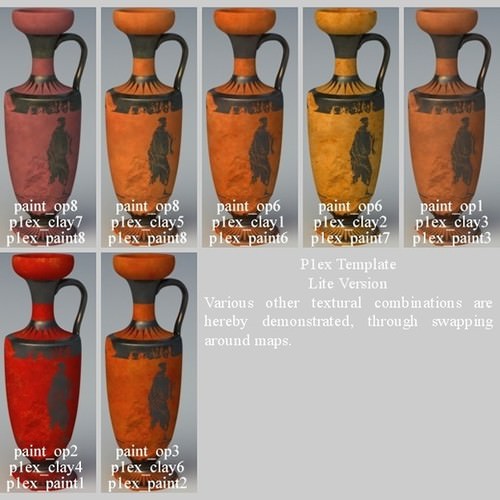 Greek Red Figure Animal Collection I 6 Piece Pottery GRKanimal1RF06 3D Model .obj .lwo .lw .lws