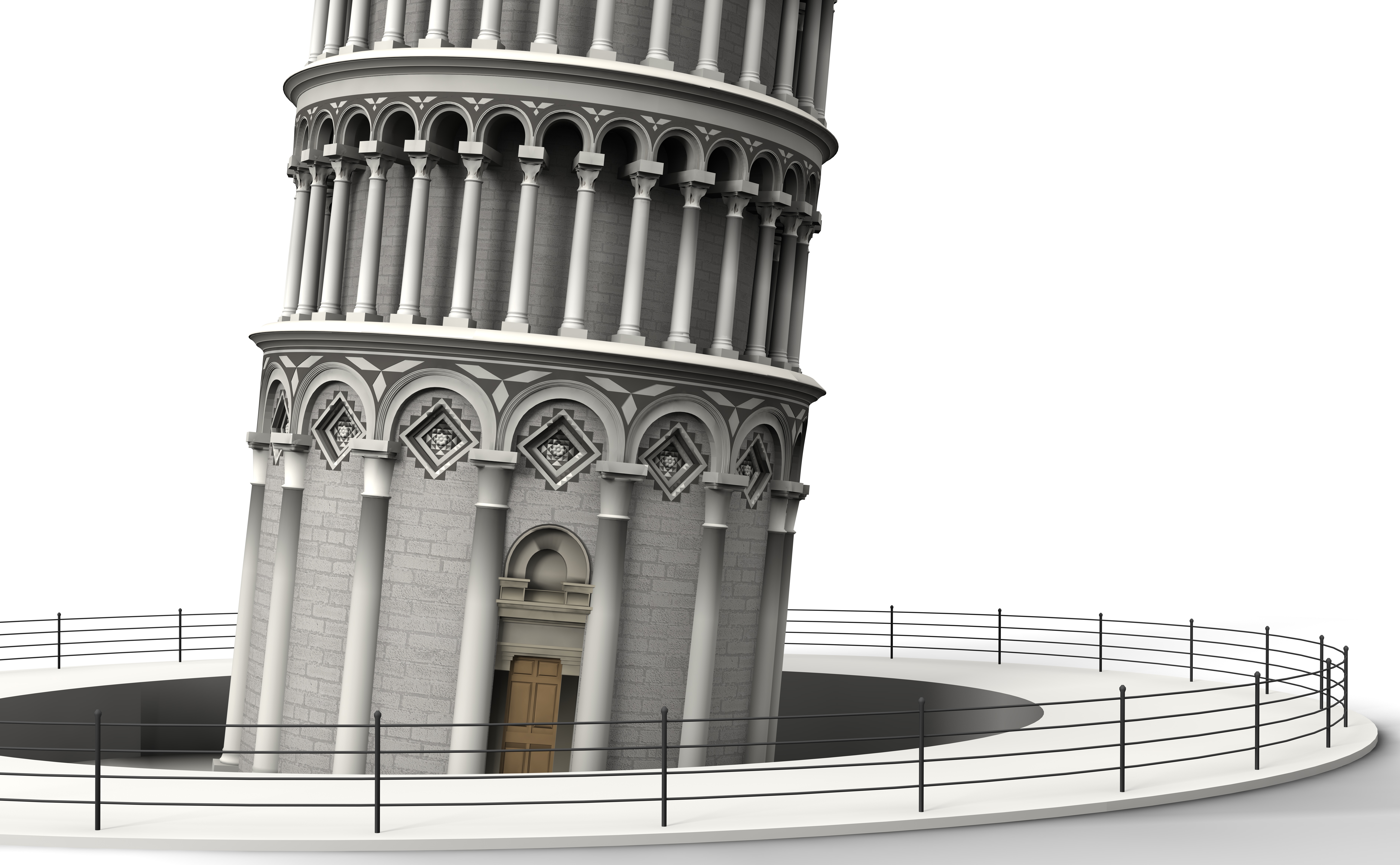 Leaning Tower of Pisa 3D Model .3ds .c4d .dae .skp