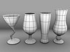 Glassware Collection 20 Pieces 3D Model .obj .fbx .blend