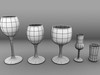 Glassware Collection 20 Pieces 3D Model .obj .fbx .blend