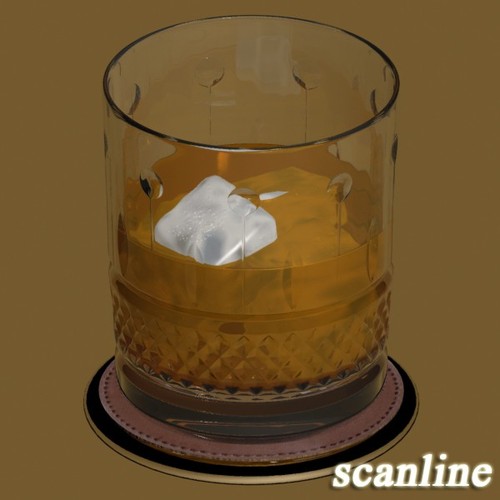 High Detailed Whisky Cut Glass and Chivas Coaster 3D Model .max .obj .3ds .fbx