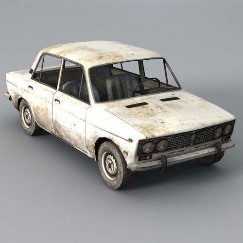 Low Poly VAZ 2103 Car 3D Model .obj .c4d