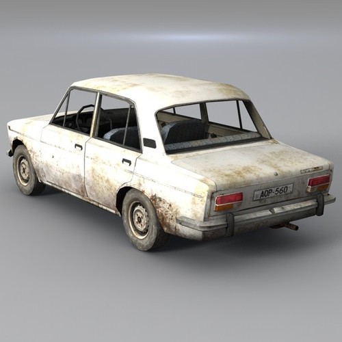 Low Poly VAZ 2103 Car 3D Model .obj .c4d