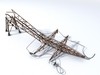 Wrecked high tension power lines stand 3D Model