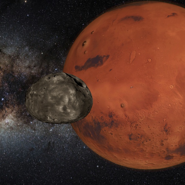 model of moon and mars