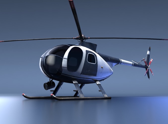 Police Helicopter 3D Model Game ready .max .obj .fbx .lwo .lw .lws .ma .mb