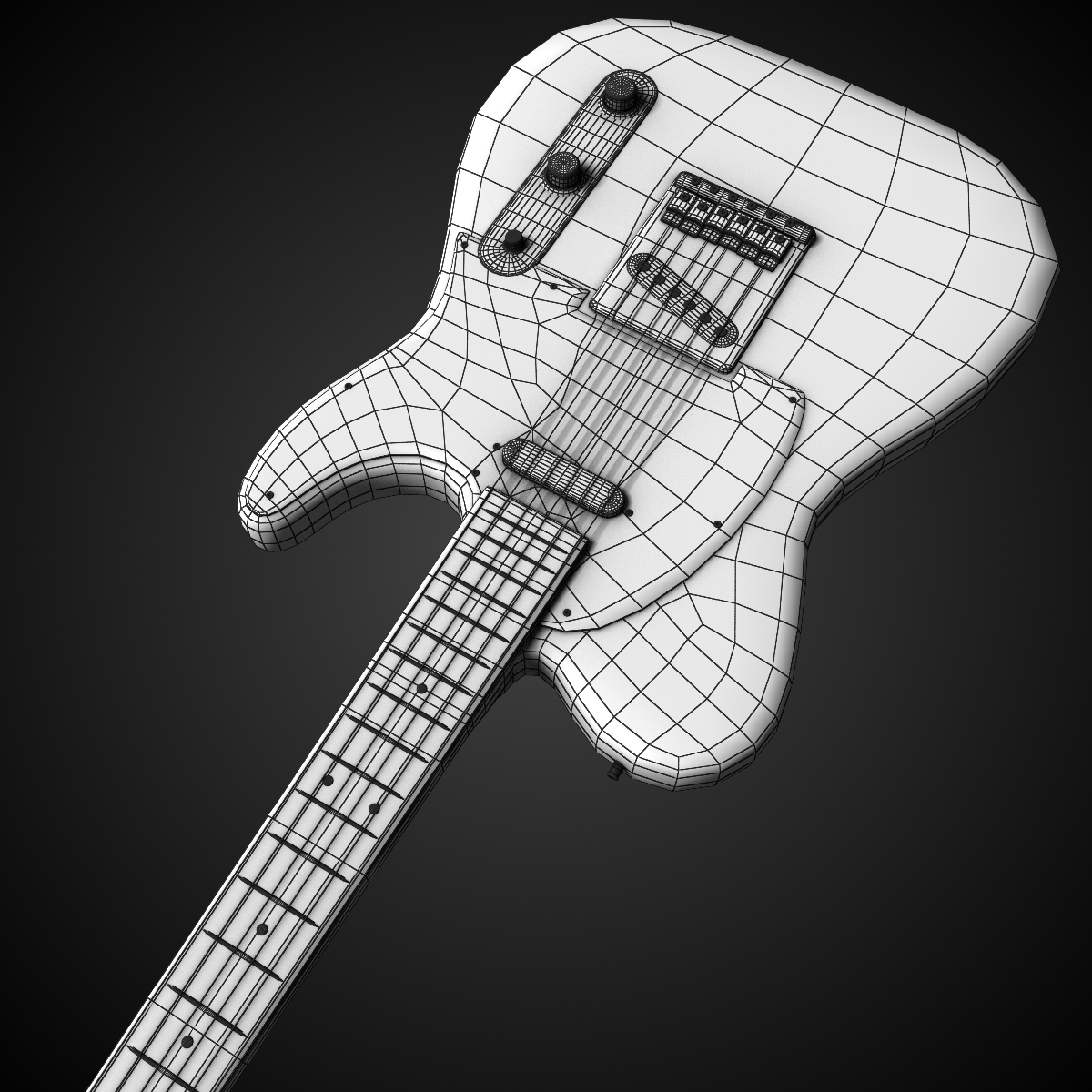 Guitar 3D Model .max .obj .fbx .lwo .lw .lws .ma .mb