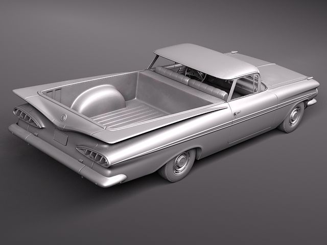 Chevrolet El Camino 1959 3D Model Chevrolet El Camino 1959 3D Model .max .obj .3ds .fbx .lwo .lw .lws