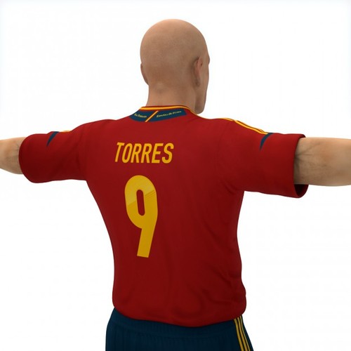 Rigged Football Player and Goalkeeper - Spain National Team 3D Model .max .c4d .ma .mb