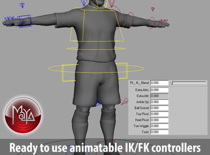 Rigged Football Player and Goalkeeper - Spain National Team 3D Model .max .c4d .ma .mb