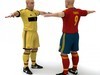 Rigged Football Player and Goalkeeper - Spain National Team 3D Model .max .c4d .ma .mb