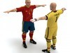 Rigged Football Player and Goalkeeper - Spain National Team 3D Model .max .c4d .ma .mb