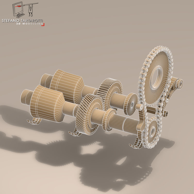 driveshaft gear and sprocket assembly 3D Model .obj .3ds .fbx .c4d .dxf