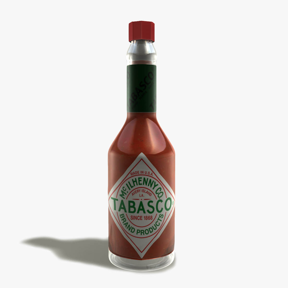 Tabasco sauce bottle 3D Model .obj .fbx .ma .mb