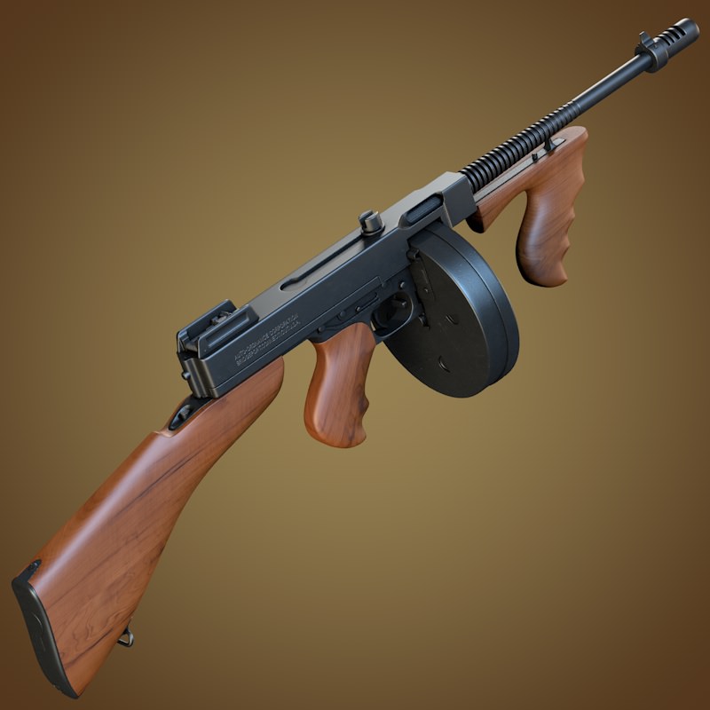 thompson submachine gun 3 Weapon / Military - Gun 3D Models- CGTrader.com