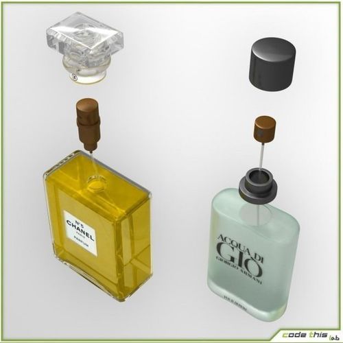 Replica Perfume Bottles Chanel N°5 and Acqua di Giò 3D Model .max .obj .fbx