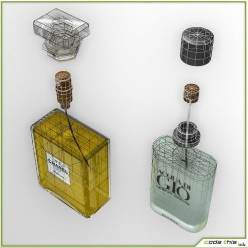 Replica Perfume Bottles Chanel N°5 and Acqua di Giò 3D Model .max .obj .fbx
