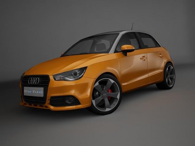 Audi A1 Sportback (orange) 3D Model .max .obj .3ds
