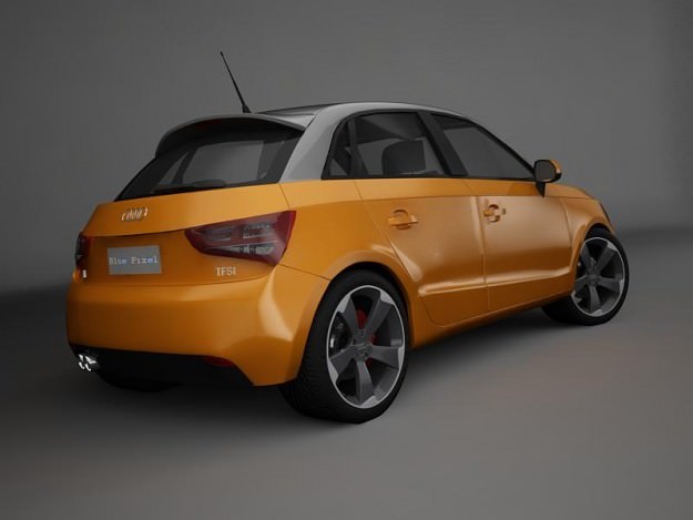 Audi A1 Sportback (orange) 3D Model .max .obj .3ds