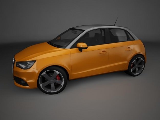 Audi A1 Sportback (orange) 3D Model .max .obj .3ds