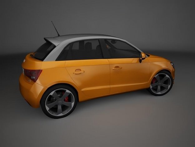 Audi A1 Sportback (orange) 3D Model .max .obj .3ds