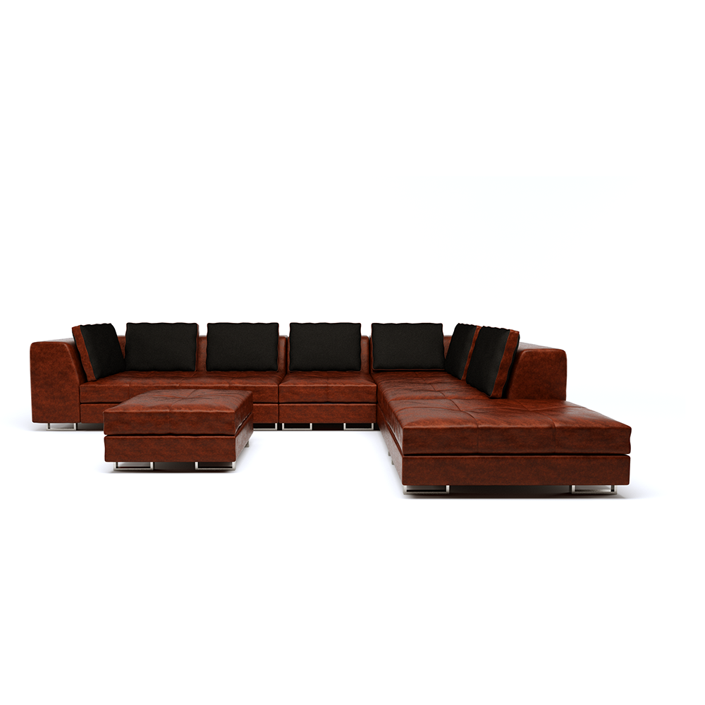 Leather corner sofa 3D Model .skp