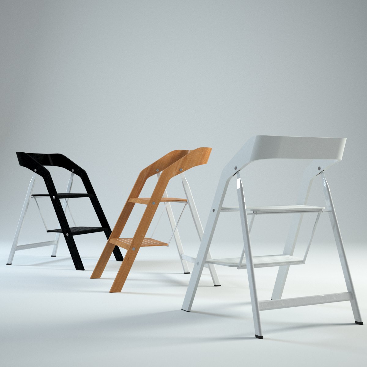 usit stepladder chair 2 step version set 3D Models