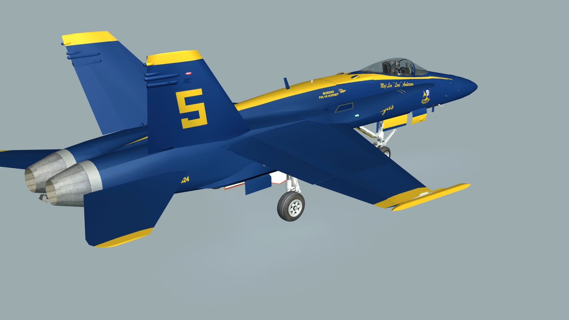 F18C Hornet Blue Angels 3D Model Game ready .max .obj .3ds ...