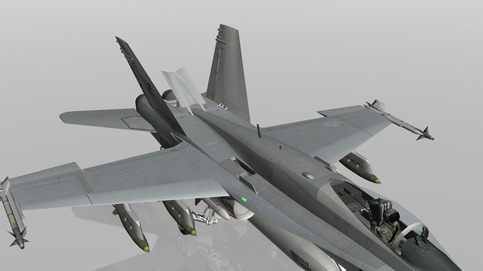 F18C Hornet - US Navy VFA113 Stinger 3D Model Game ready ...